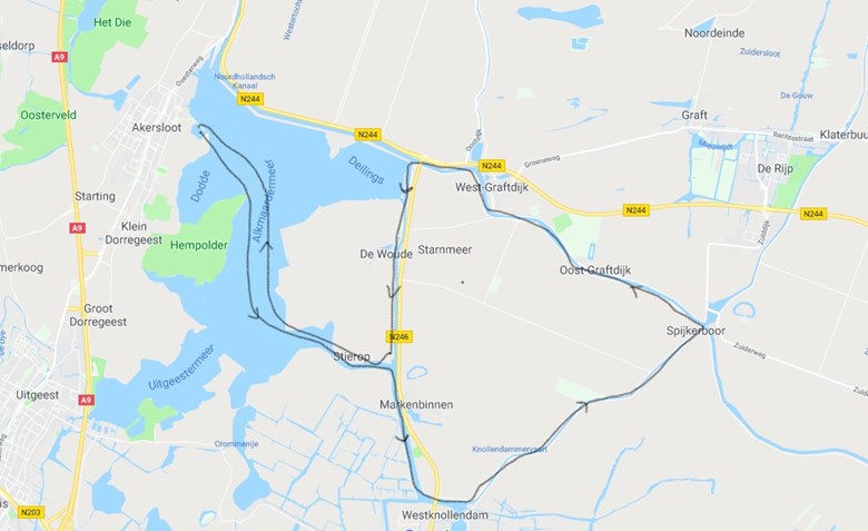 VAARKAART Route Rondje Woude