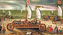 Tekening-van-de-zeilwagen-uit-1602-door-Simon-Stevin