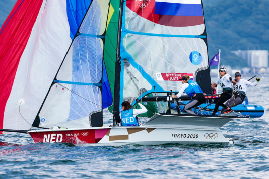 Bekkering en Duetz in het geel in 49erFX