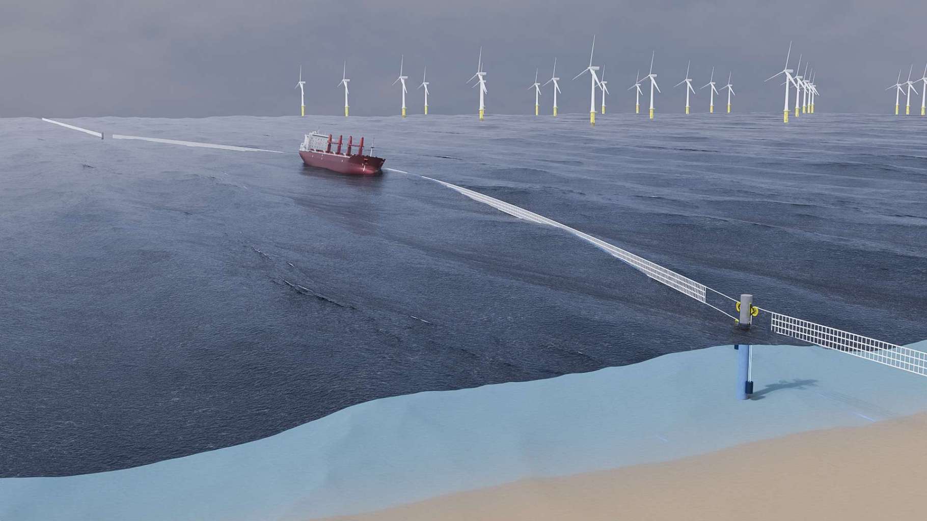 Vangrails op zee’ om aanvaringen met windturbines te voorkomen