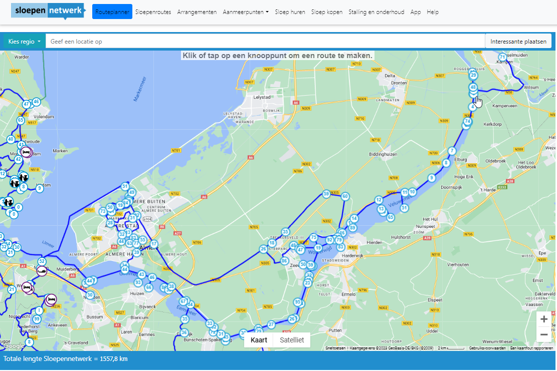 Vaarnetwerk in Randmerengebied