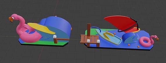 Provincie Noord-Holland met watersport praalwagen in  Bloemencorso Bollenstreek 