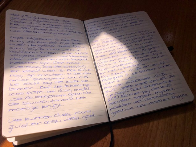 logboek dat in de juiste diepte geworden is